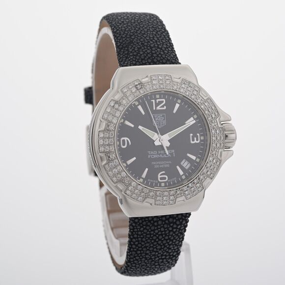 Tag Heuer Formula 1 WAC1214 Diamond Bezel 37mm Black Dial Ladies Watch - Picture 2 of 9